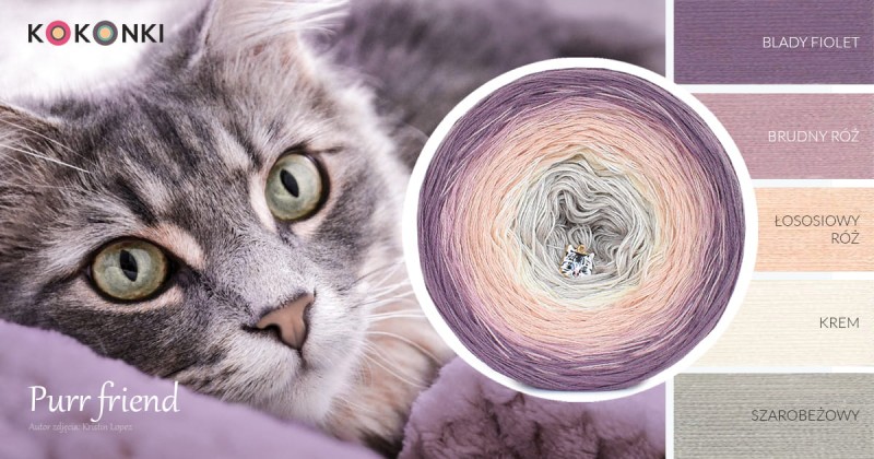 KOKONEK Classic B150 Purr friend - Blady fiolet/brudny róż/łososiowy róż/krem/szarobeżowy