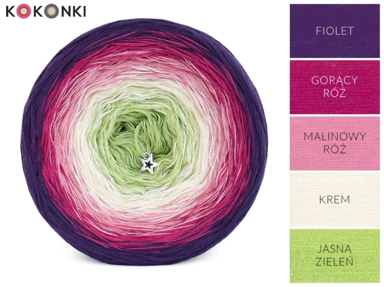 KOKONEK Classic B151 Garden treasure - Fiolet/gorący róż/malinowy róż/krem/jasna zieleń