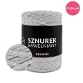PREMIUM sznurek bawełniany by KOKONKI 5mm / rolka 100m / jasny szary