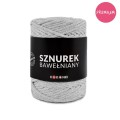 PREMIUM sznurek bawełniany by KOKONKI 5mm / rolka 100m / jasny szary