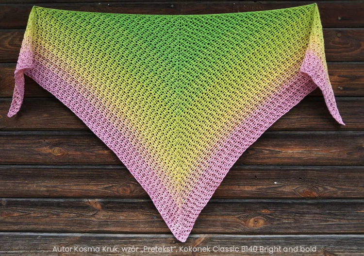 KOKONEK Classic B140 Bright and bold - Malinowy róż/morela/żółty/kiwi/zielone jabłuszko