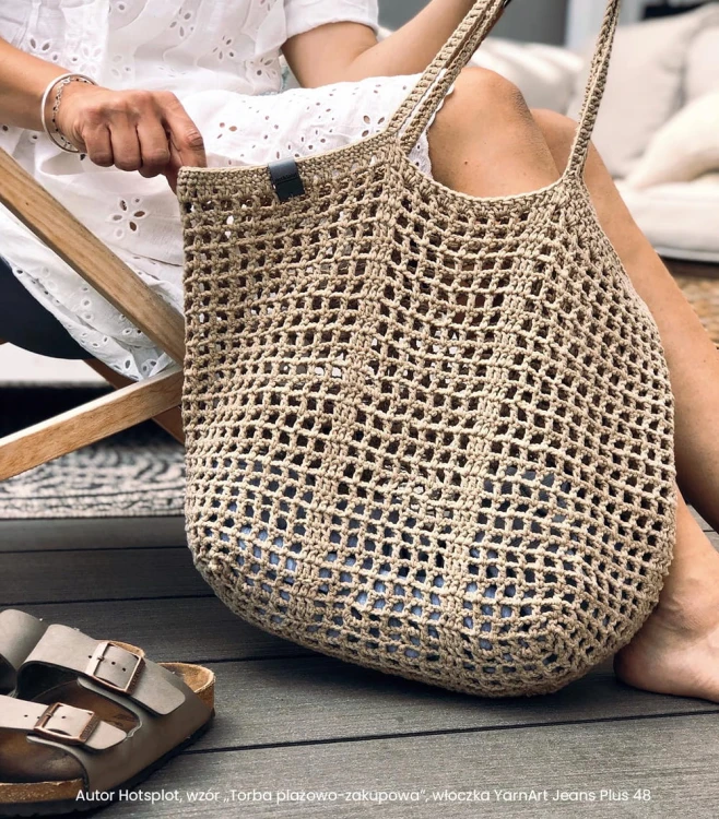 Autor Hotsplot, wzór „Torba plażowo-zakupowa”, włóczka YarnArt Jeans Plus 48