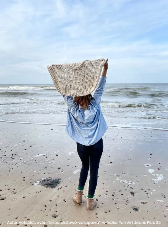 Autor Hotsplot, wzór „Torba plażowo-zakupowa”, włóczka YarnArt Jeans Plus 05