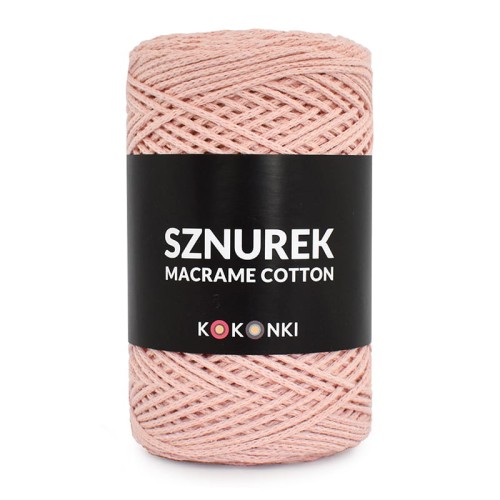 Sznurek Macrame Cotton by KOKONKI 2mm / rolka 200m / łososiowy róż (wiązany)
