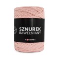 PREMIUM sznurek bawełniany by KOKONKI 5mm / rolka 100m / łososiowy róż