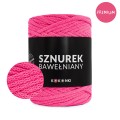 PREMIUM sznurek bawełniany by KOKONKI 5mm / rolka 100m / fuksja (wiązany)