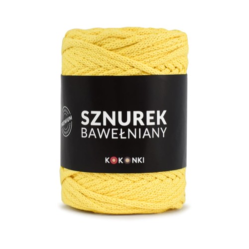 PREMIUM sznurek bawełniany by KOKONKI 5mm / rolka 100m / cytryna
