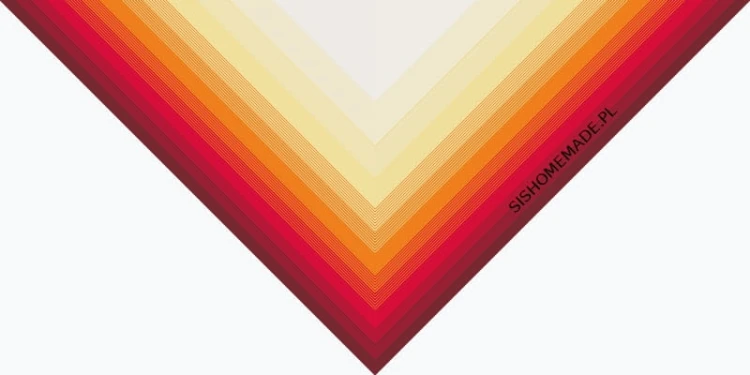 KOKONEK Merino 377 Solar Storm - bordo/czerwień/pomarańcz/żółty/krem