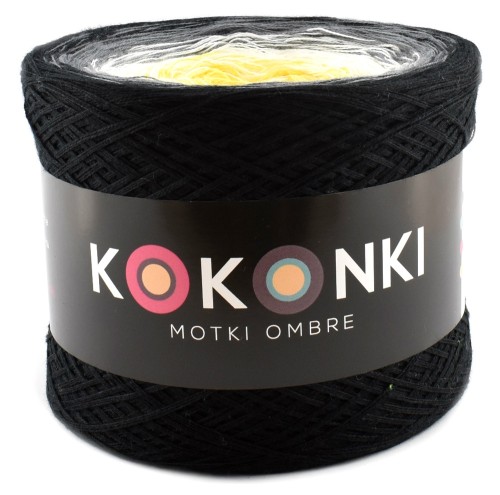 KOKONEK Czerń/średni szary/biel/intensywny żółty