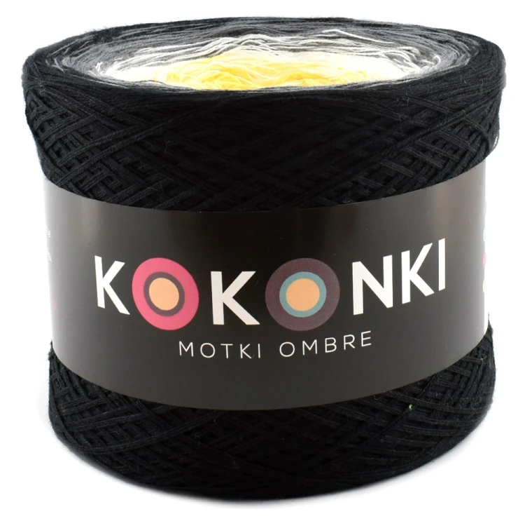 KOKONEK Czerń/średni szary/biel/intensywny żółty