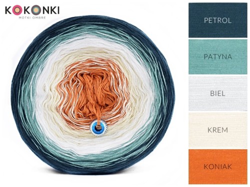 KOKONEK B006 Petrol/patyna/biel/krem/koniak