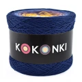 KOKONEK_Classic B007 Flowers Eye - Granat/atrament/blady fiolet/kurkuma/biel