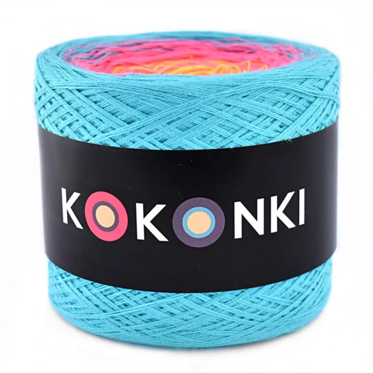 KOKONEK_Classic A876 Turkus/neonowy róż/intensywny żółty