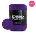 PREMIUM sznurek bawełniany by KOKONKI 5mm / rolka 100m / bakłażan