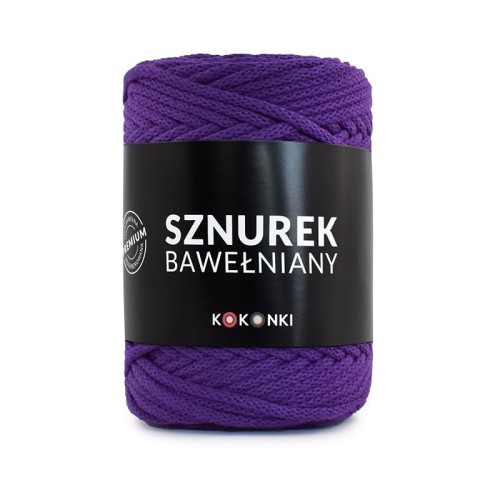 PREMIUM sznurek bawełniany by KOKONKI 5mm / rolka 100m / bakłażan