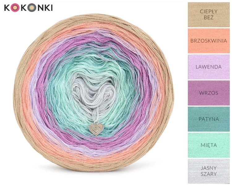 KOKONEK Classic B157 Ayati Crochet - Ciepły beż/brzoskwinia/lawenda/wrzos/patyna/mięta/jasny szary