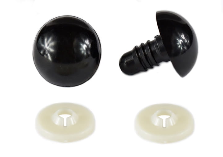 Oczy do maskotek / 10 mm / czarne / 1 para.