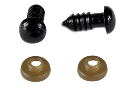 Oczy do maskotek / 8 mm / czarne / 1 para.