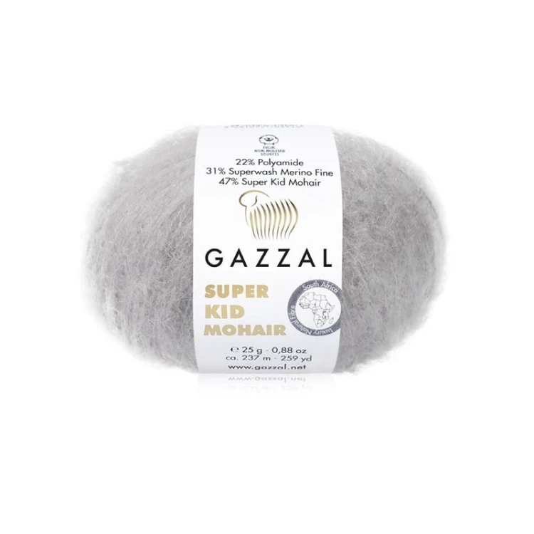 Włóczka Gazzal Super Kid Mohair 64435 / gołębi