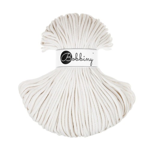 Sznurek pleciony bawełniany Bobbiny Premium / Złamana Biel / Off White / 5mm / 100m