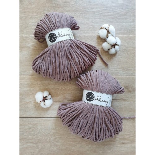 Sznurek pleciony bawełniany Bobbiny Premium / Wrzosowy / Mauve / 5mm / 100m