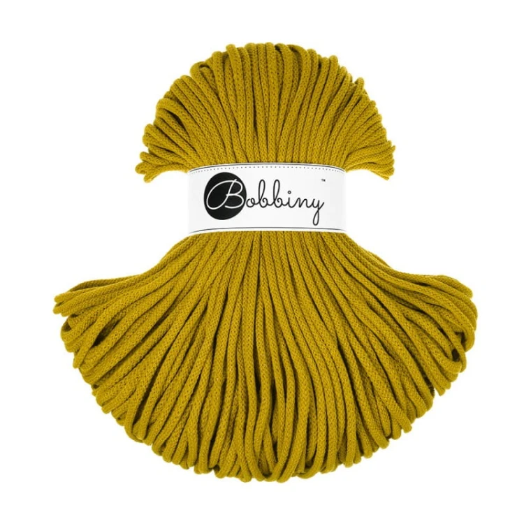 Sznurek pleciony bawełniany Bobbiny Premium / Curry / Spicy Yellow / 5mm / 100m