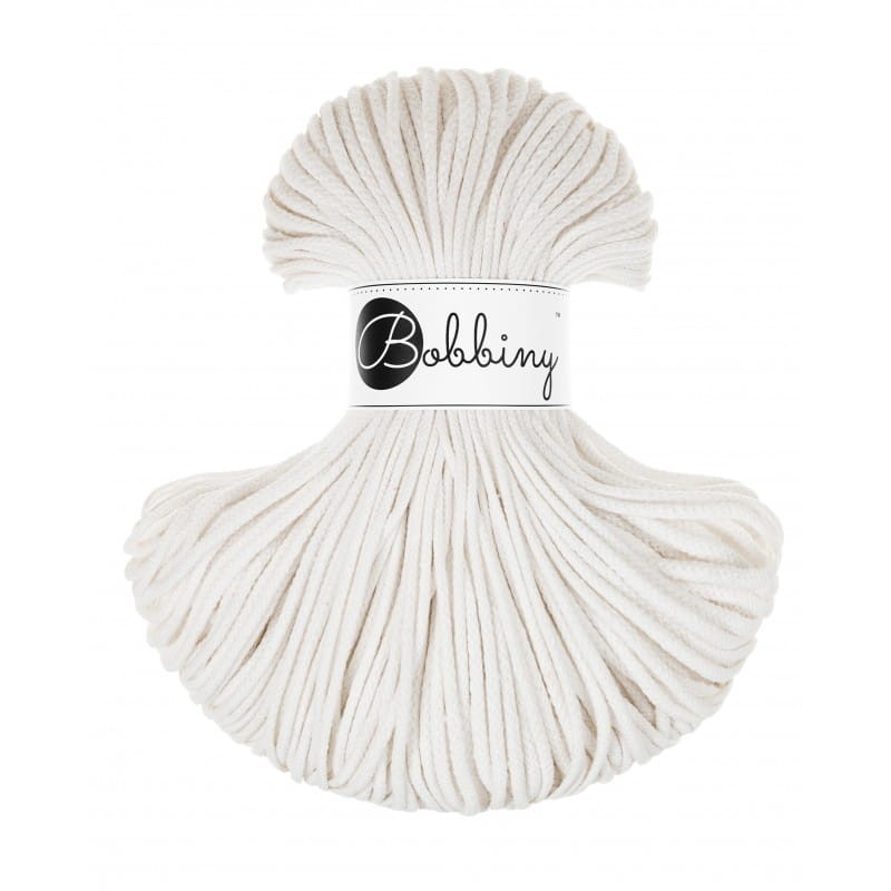 Sznurek pleciony bawełniany Bobbiny Junior / Złamana Biel / Off White / 3mm / 100m