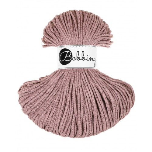 Sznurek pleciony bawełniany Bobbiny Junior / Wrzosowy / Mauve / 3mm / 100m