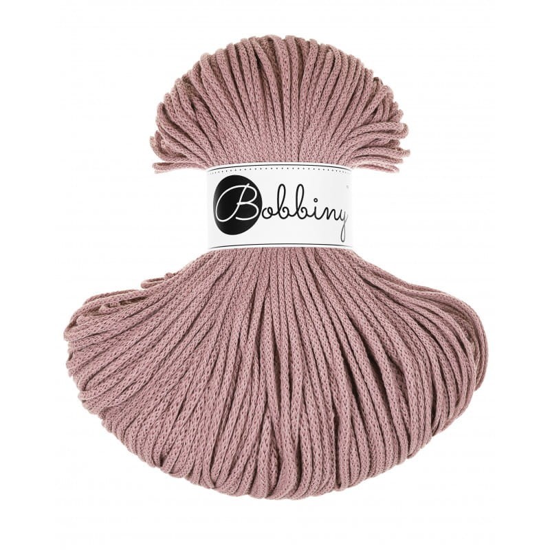 Sznurek pleciony bawełniany Bobbiny Junior / Wrzosowy / Mauve / 3mm / 100m