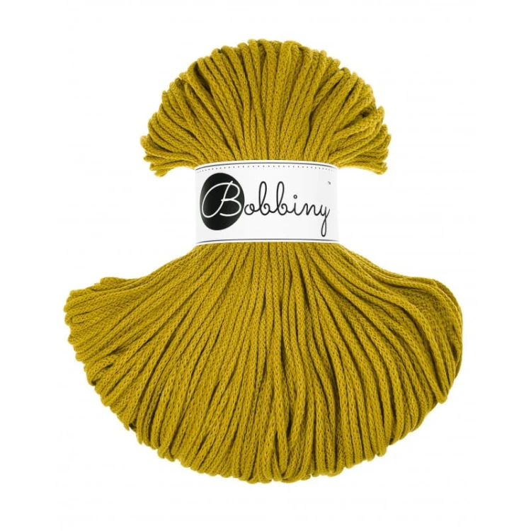 Sznurek pleciony bawełniany Bobbiny Junior / Curry / Spicy Yellow / 3mm / 100m