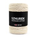 Sznurek Macrame Cotton by KOKONKI 2mm / rolka 200m / ciepły beż (wiązany)