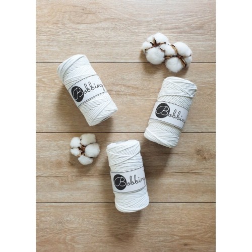 Sznurek skręcany bawełniany Bobbiny Macrame Cord / Złamana Biel / Off White / 3mm / 100m