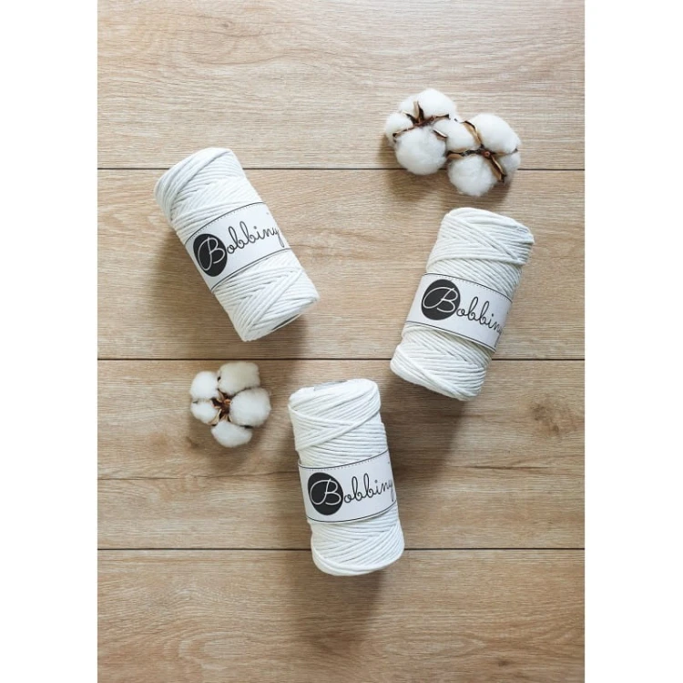 Sznurek skręcany bawełniany Bobbiny Macrame Cord / Złamana Biel / Off White / 3mm / 100m