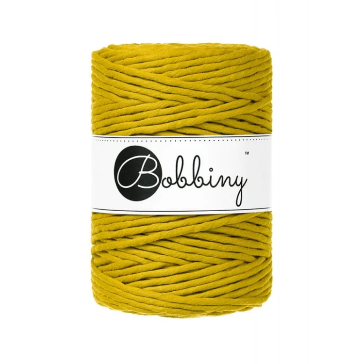 Sznurek skręcany bawełniany Bobbiny Macrame Cord / Curry / Spicy Yellow / 5mm / 100m