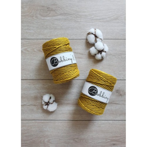 Sznurek skręcany bawełniany Bobbiny Macrame Cord / Curry / Spicy Yellow / 5mm / 100m