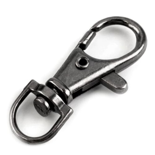 Karabińczyk metalowy / ciemny nikiel / 10x40 mm / 4 szt.