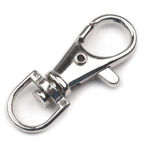 Karabińczyk metalowy / nikiel / 10x40 mm / 4 szt.