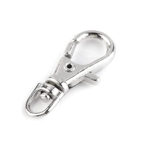 Karabińczyk metalowy / nikiel / 11x26 mm / 5 szt.