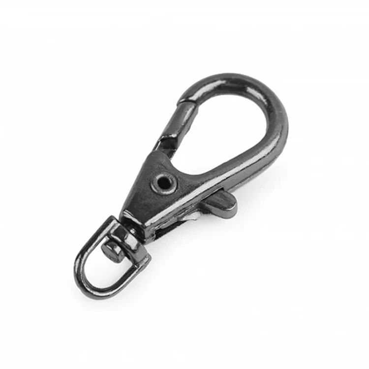 Karabińczyk metalowy / ciemny nikiel / 11x26 mm / 5 szt.
