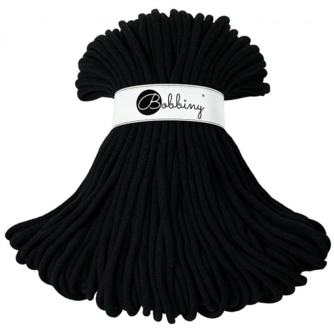 Sznurek pleciony bawełniany Bobbiny Jumbo / Czarny / Black / 9mm / 100m