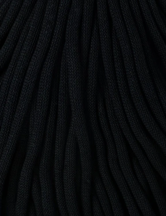 Sznurek pleciony bawełniany Bobbiny Jumbo / Czarny / Black/ 9mm / 100m
