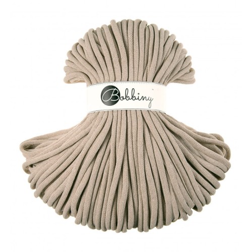 Sznurek pleciony bawełniany Bobbiny Jumbo / Beżowy / Beige / 9mm / 100m