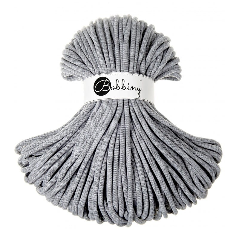 Sznurek pleciony bawełniany Bobbiny Jumbo / Stalowy / Steel / 9mm / 100m