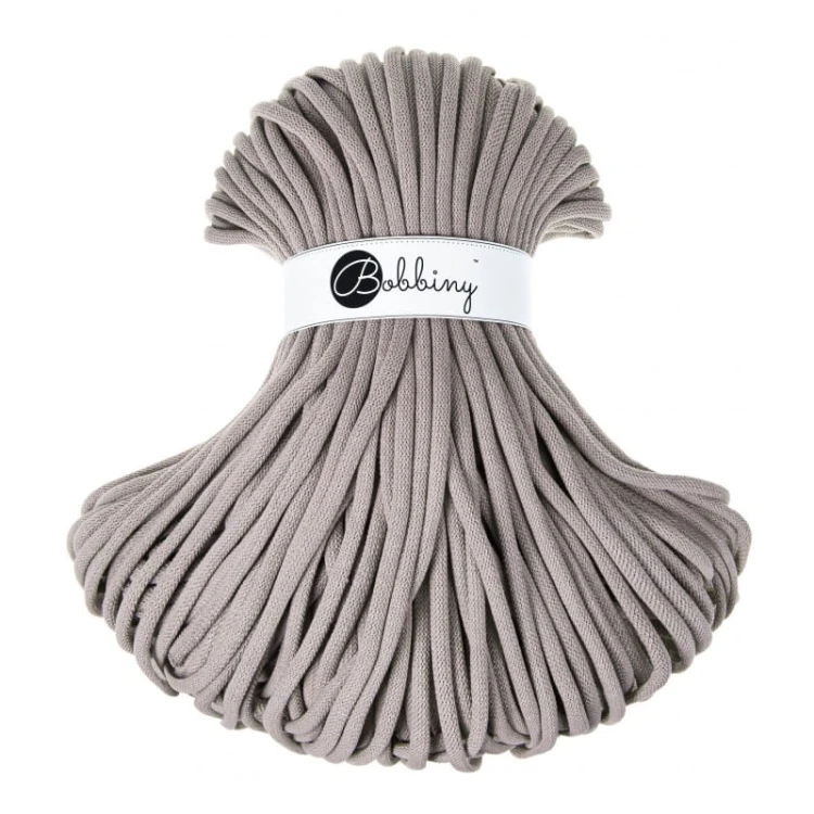 Sznurek pleciony bawełniany Bobbiny Jumbo / Perłowy / Pearl / 9mm / 100m
