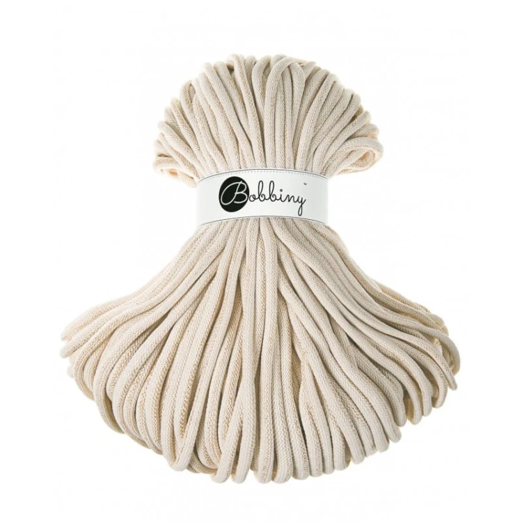 Sznurek pleciony bawełniany Bobbiny Jumbo / Natrualne złoto / Golden Natural / 9mm / 100m