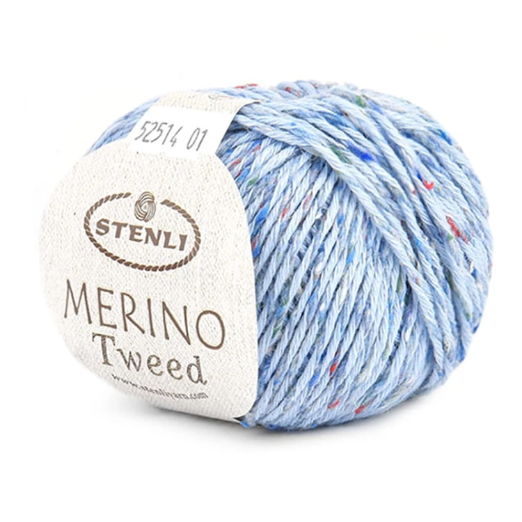 Włóczka Stenli Merino Tweed / 52514 jasny niebieski