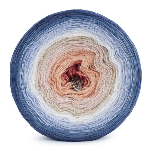 KOKONEK_Merino 9K 05 - Fumo/szaroniebieski/jasne indygo/jasny błękit/biel/jasny beż/nude/łososiowy/malwa, 3 nitki, 1400 m, 300 g - GOTOWY