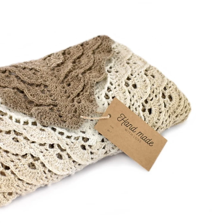 Zawieszka / Etykieta "Hand made" / instrukcja prania / 50x90 mm ANG