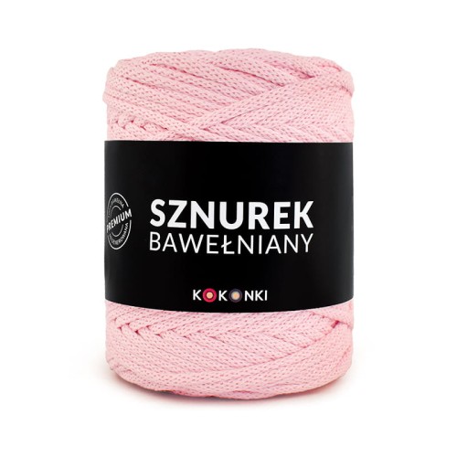 PREMIUM sznurek bawełniany by KOKONKI 5mm / rolka 100m / róż