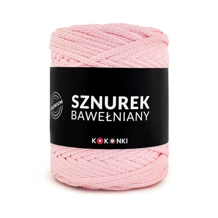 PREMIUM sznurek bawełniany by KOKONKI 5mm / rolka 100m / róż